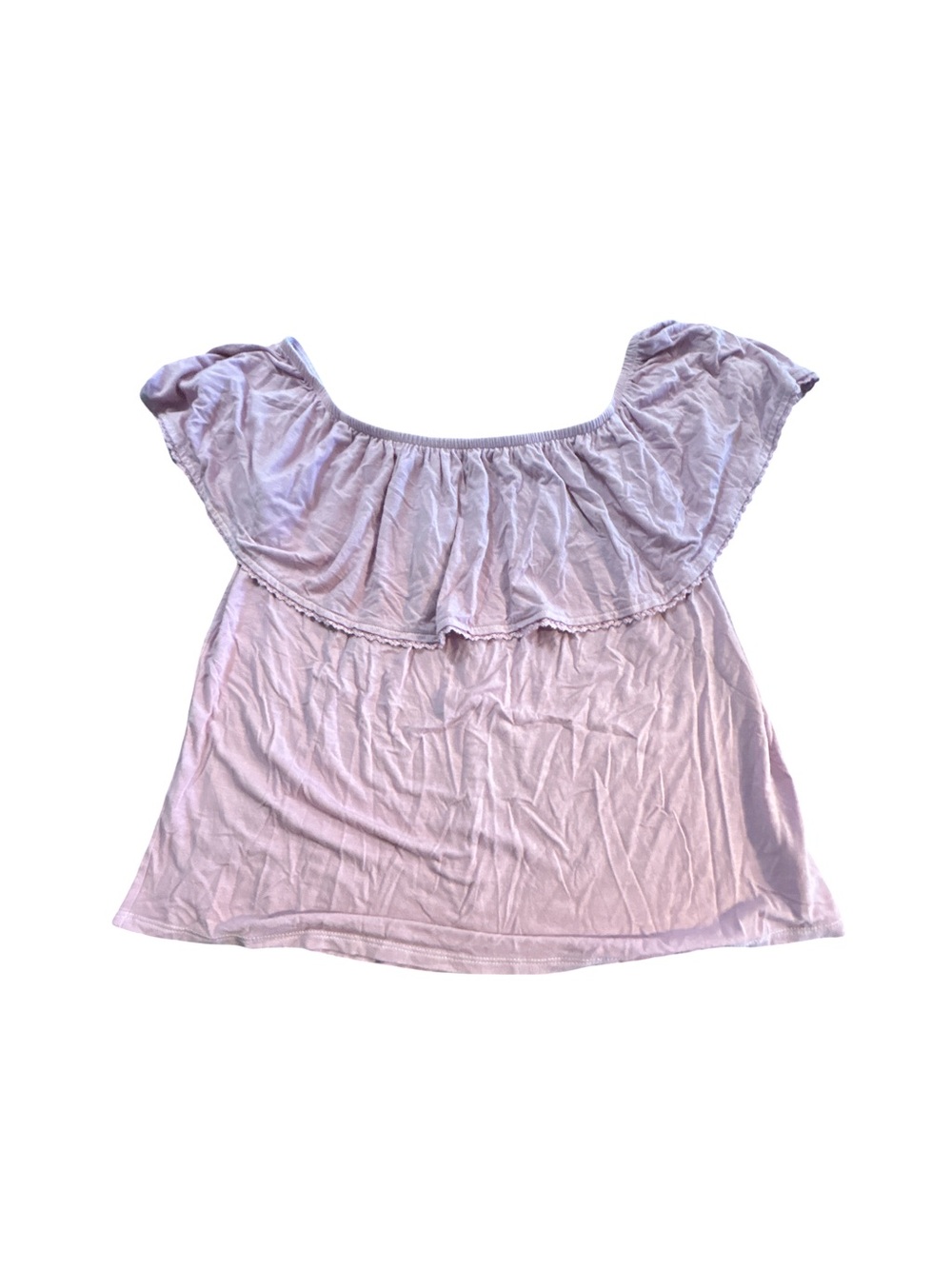 American Eagle Soft & Sexy Lilac Off-the-Shoulder Ruffle Top XS